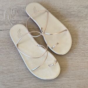 Ancient Greek Sandals Kansiz Sandals, Platinum size 38